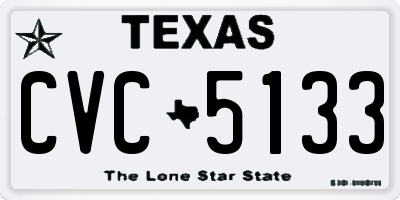 TX license plate CVC5133