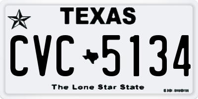 TX license plate CVC5134