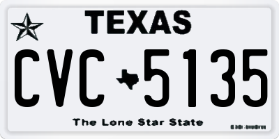 TX license plate CVC5135