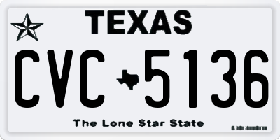 TX license plate CVC5136