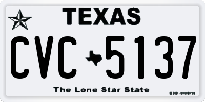 TX license plate CVC5137