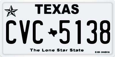 TX license plate CVC5138