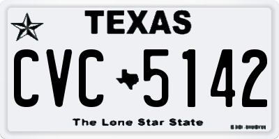 TX license plate CVC5142