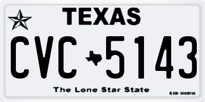 TX license plate CVC5143