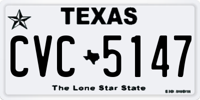 TX license plate CVC5147