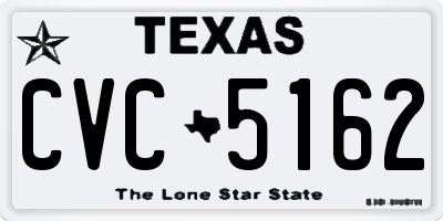 TX license plate CVC5162
