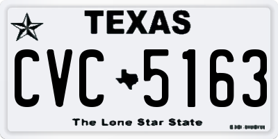 TX license plate CVC5163
