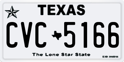 TX license plate CVC5166