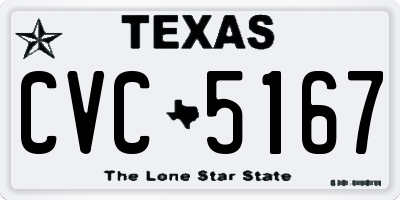 TX license plate CVC5167