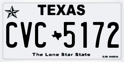 TX license plate CVC5172