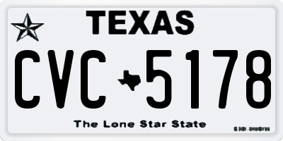 TX license plate CVC5178