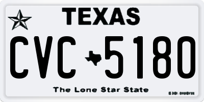TX license plate CVC5180