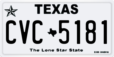 TX license plate CVC5181