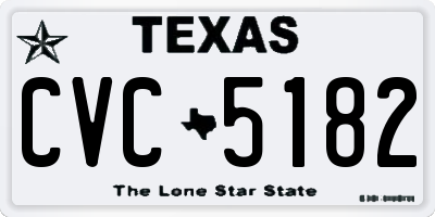 TX license plate CVC5182