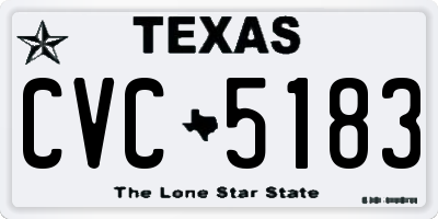TX license plate CVC5183