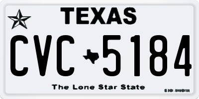 TX license plate CVC5184