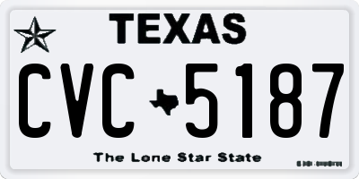 TX license plate CVC5187