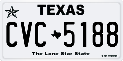 TX license plate CVC5188