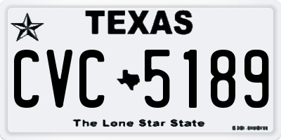 TX license plate CVC5189