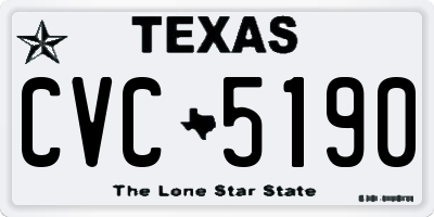 TX license plate CVC5190