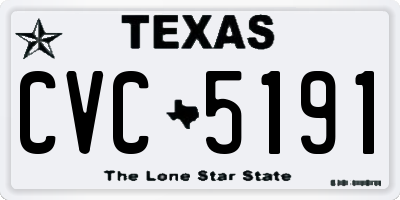 TX license plate CVC5191