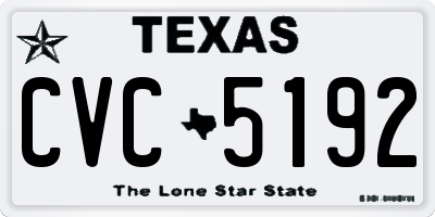 TX license plate CVC5192