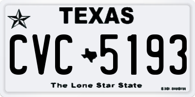 TX license plate CVC5193