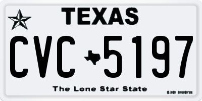 TX license plate CVC5197