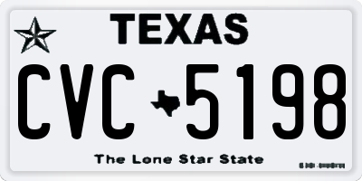 TX license plate CVC5198