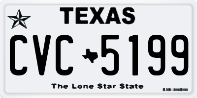 TX license plate CVC5199