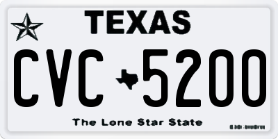 TX license plate CVC5200