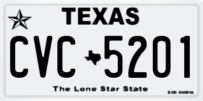 TX license plate CVC5201