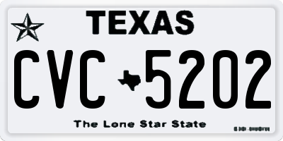 TX license plate CVC5202
