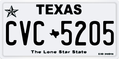 TX license plate CVC5205