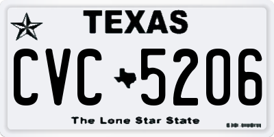 TX license plate CVC5206