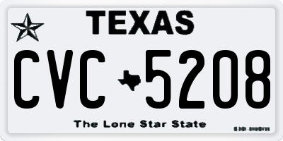 TX license plate CVC5208