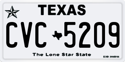 TX license plate CVC5209