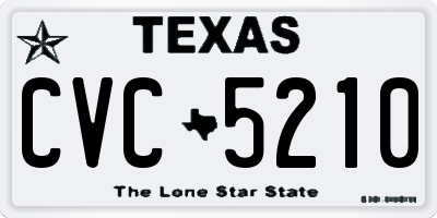 TX license plate CVC5210