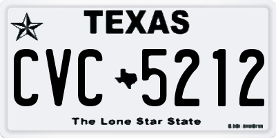 TX license plate CVC5212