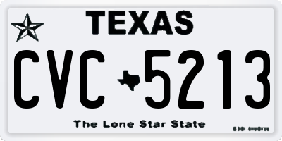 TX license plate CVC5213
