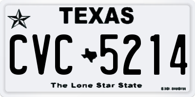 TX license plate CVC5214
