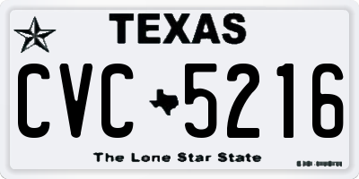 TX license plate CVC5216