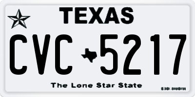 TX license plate CVC5217