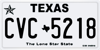 TX license plate CVC5218