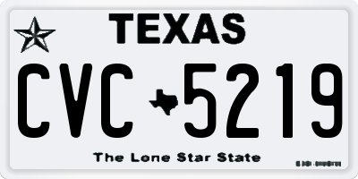 TX license plate CVC5219