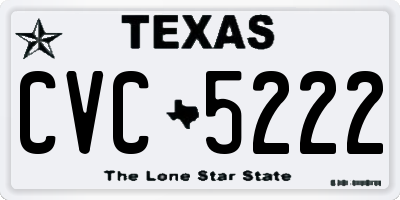 TX license plate CVC5222