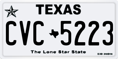 TX license plate CVC5223