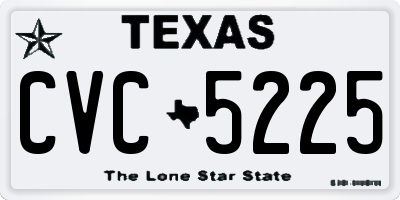 TX license plate CVC5225