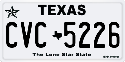 TX license plate CVC5226