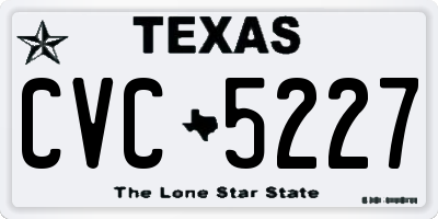 TX license plate CVC5227